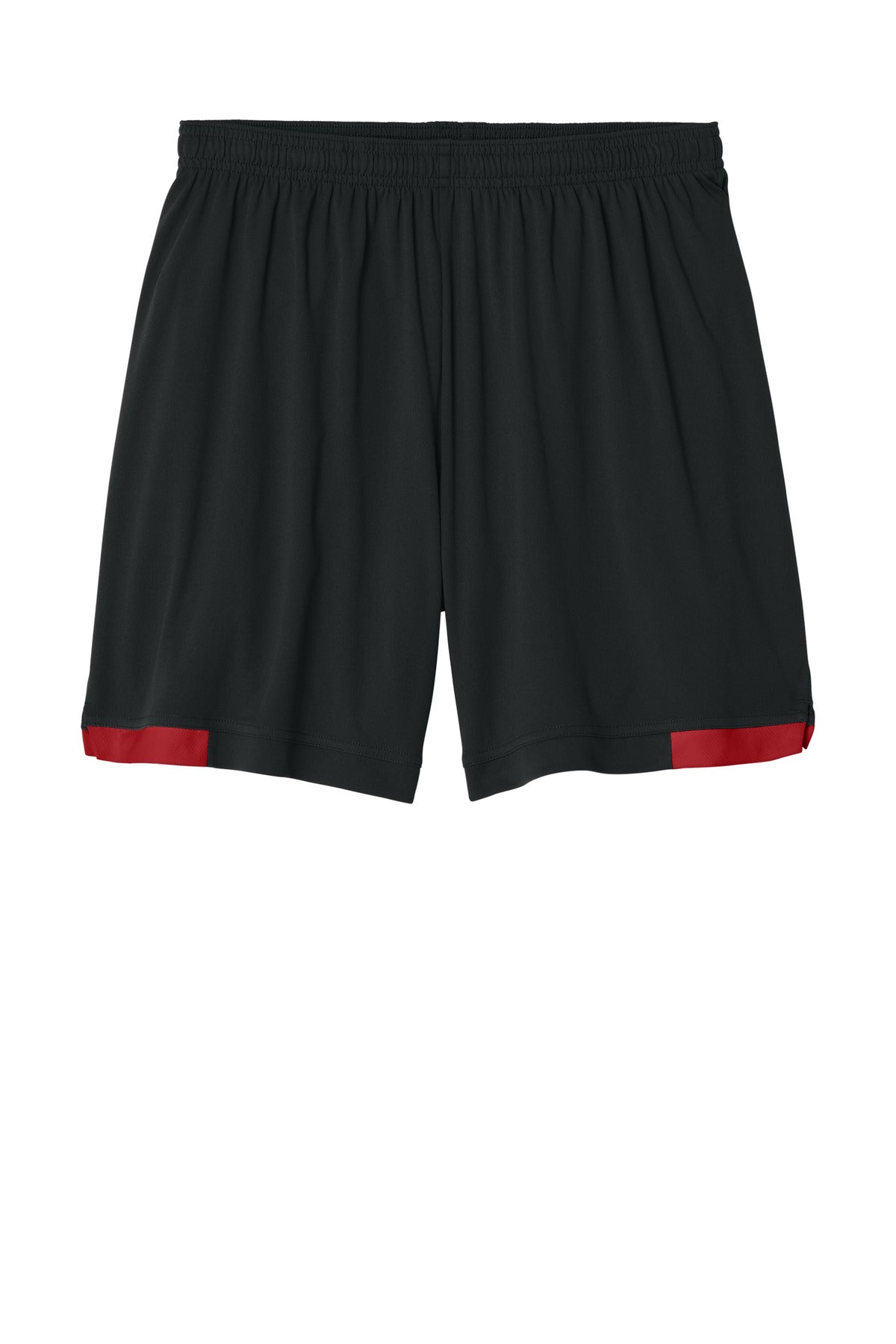 Sport-Tek Club 7  Short - Black/ Deep Red