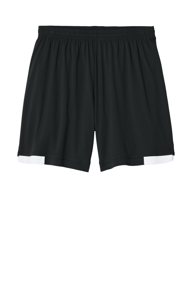 Sport-Tek Club 7  Short - Black/ White