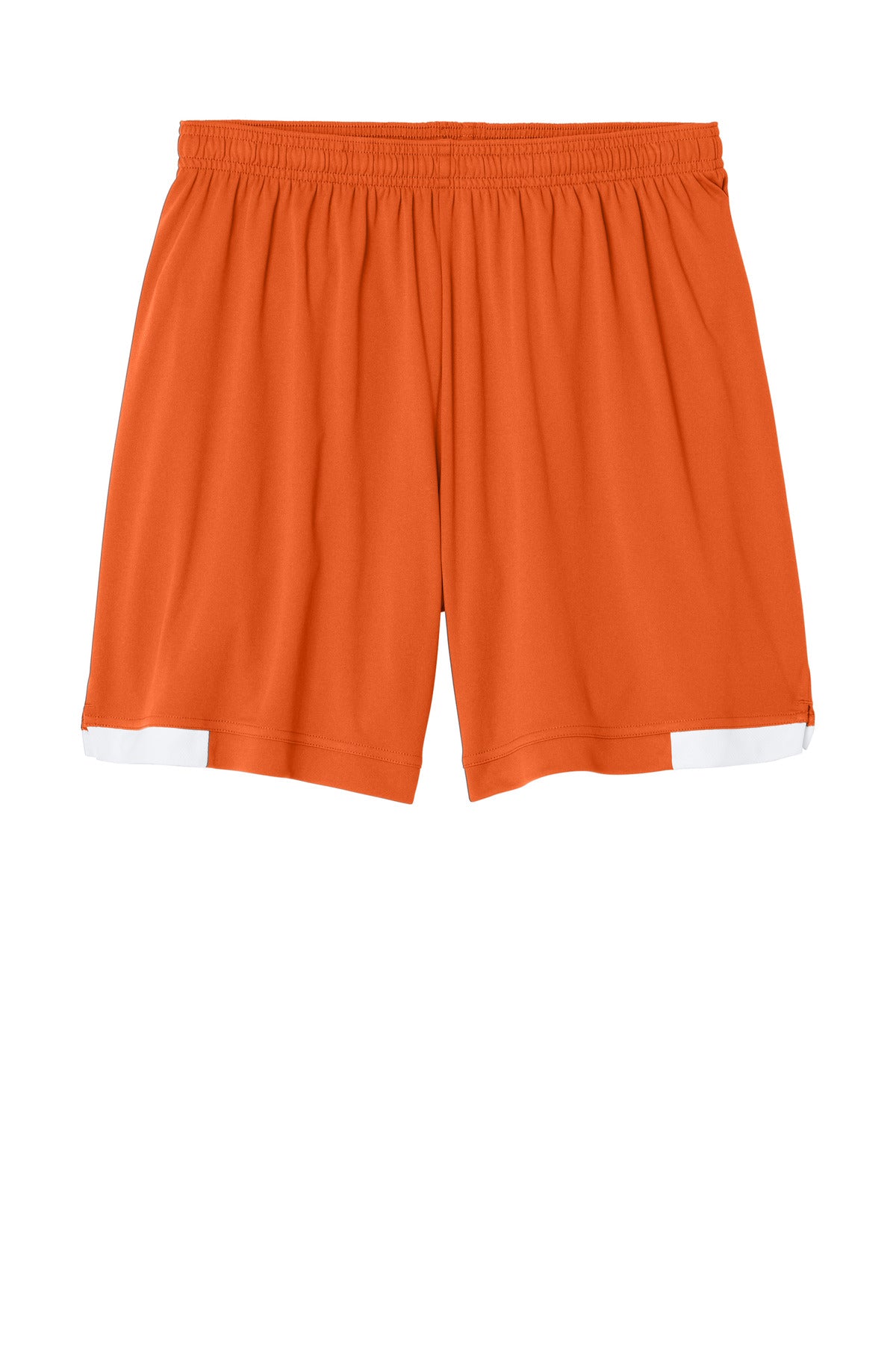 Sport-Tek Club 7  Short - Deep Orange/ White