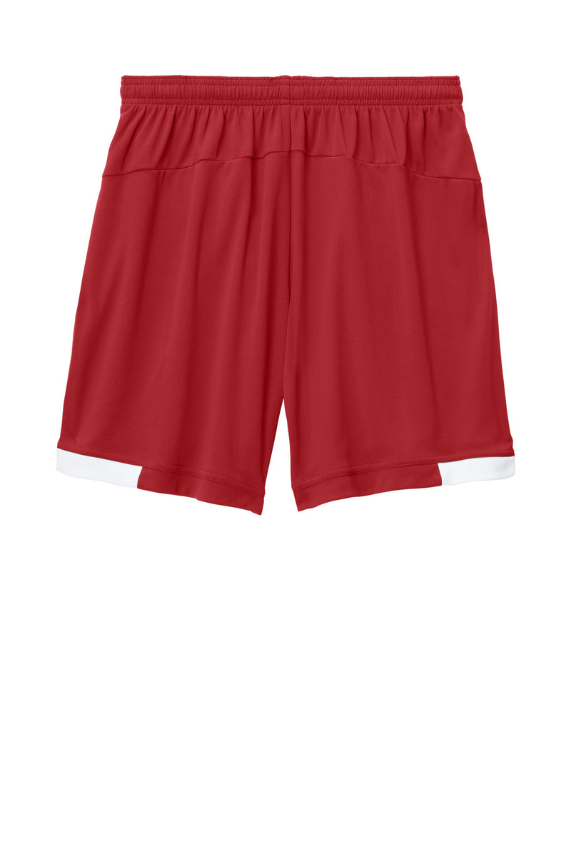 Sport-Tek Club 7  Short - Deep Red/ White