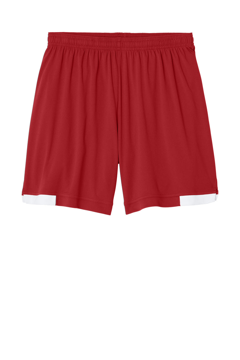 Sport-Tek Club 7  Short - Deep Red/ White