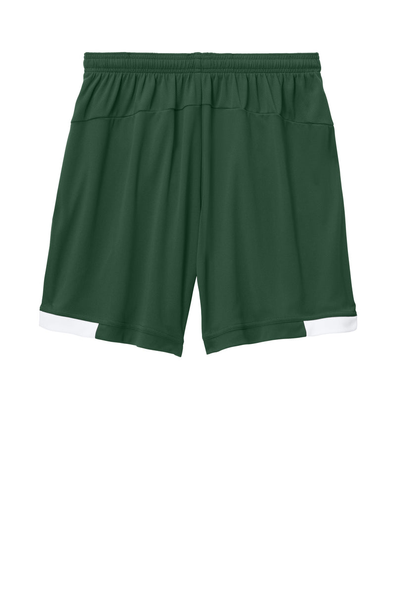 Sport-Tek Club 7  Short - Forest Green/ White