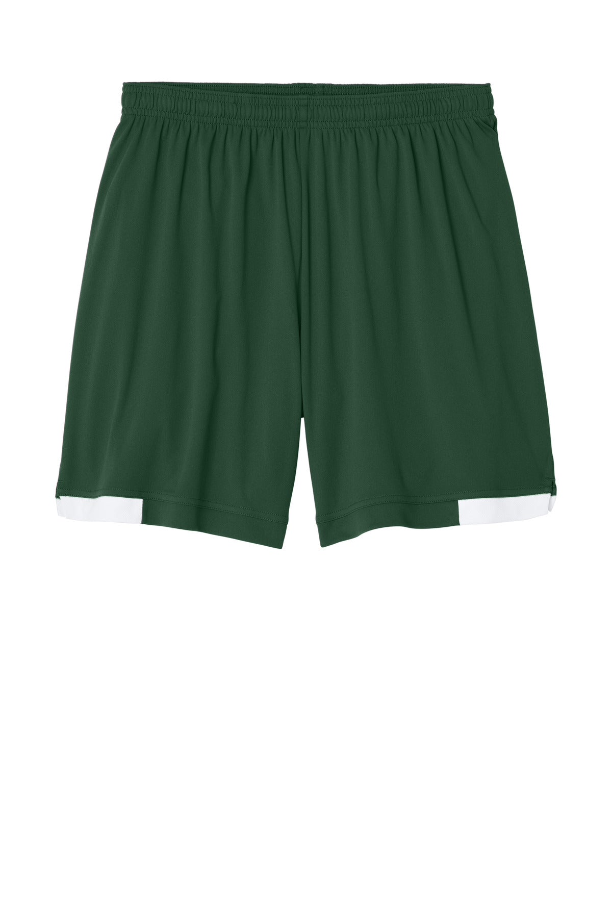 Sport-Tek Club 7  Short - Forest Green/ White