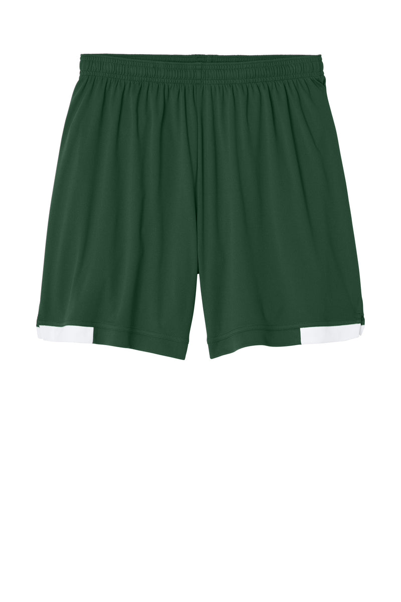 Sport-Tek Club 7  Short - Forest Green/ White