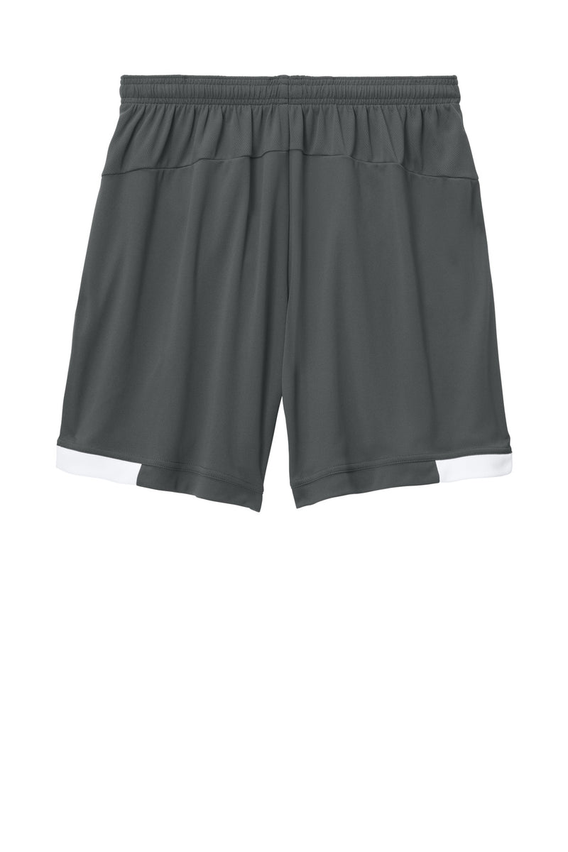 Sport-Tek Club 7  Short - Iron Grey/ White