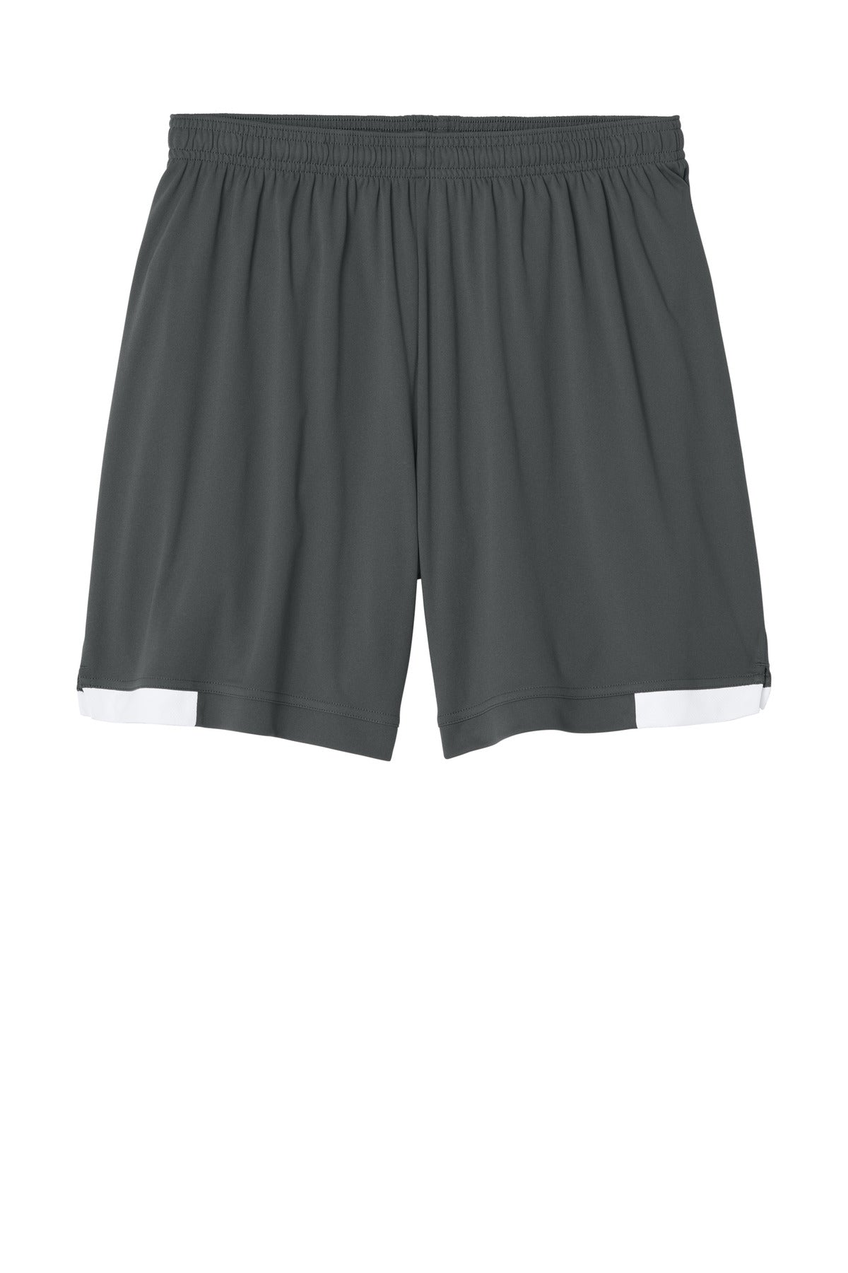 Sport-Tek Club 7  Short - Iron Grey/ White
