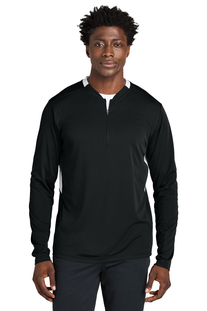 Sport-Tek Club 1/4-Zip Pullover - Black/ White