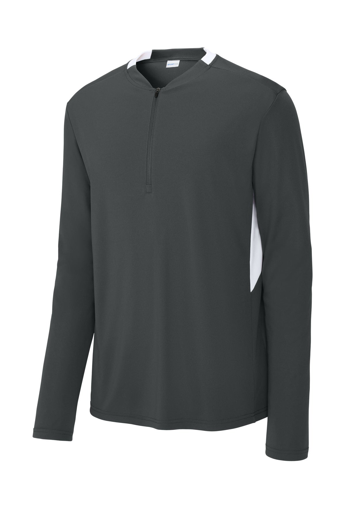 Sport-Tek Club 1/4-Zip Pullover - Iron Grey/ White
