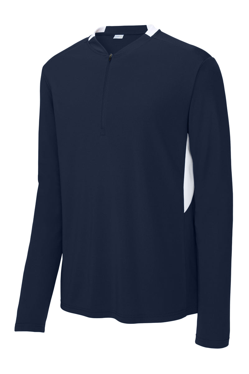 Sport-Tek Club 1/4-Zip Pullover - True Navy/ White