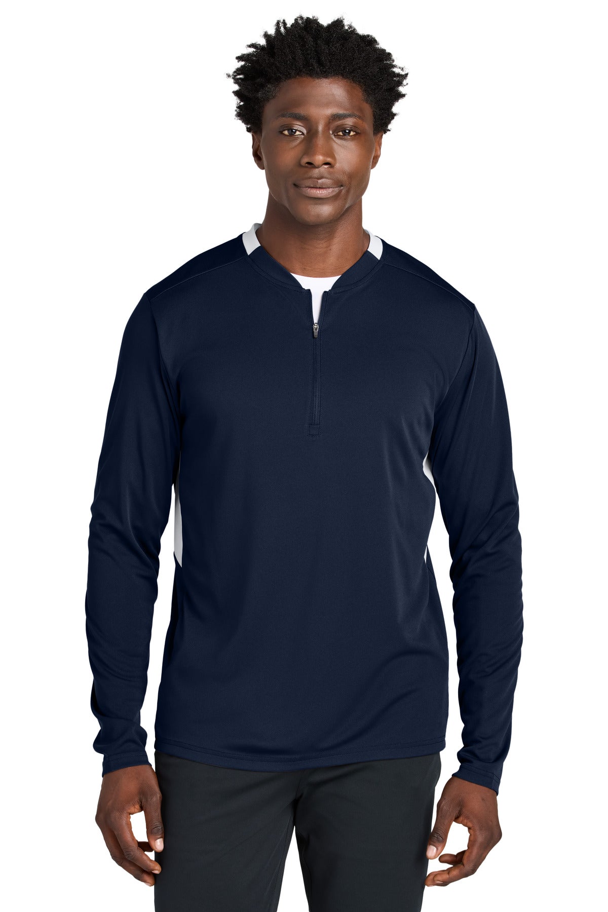 Sport-Tek Club 1/4-Zip Pullover - True Navy/ White