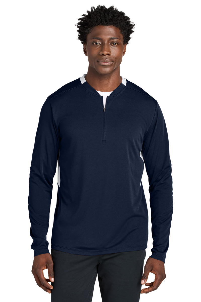Sport-Tek Club 1/4-Zip Pullover - True Navy/ White