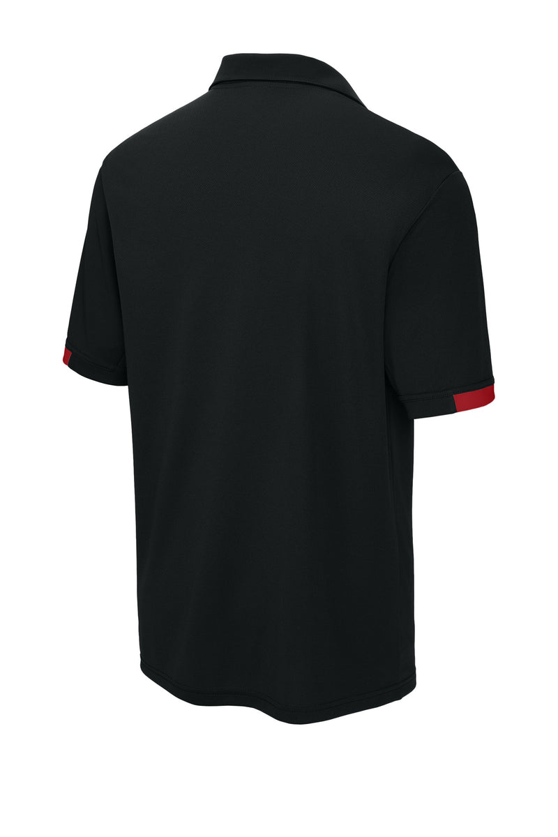 Sport-Tek Club Colorblock Polo - Black/ Deep Red