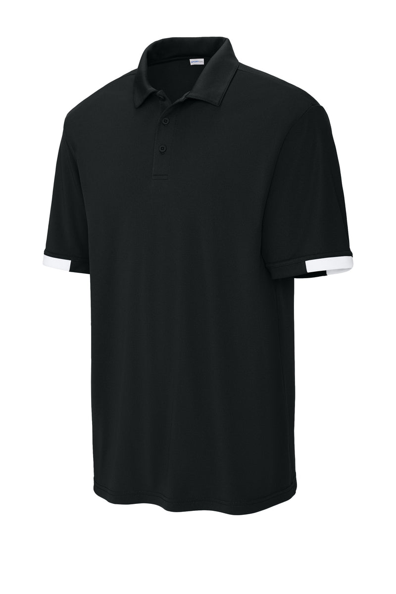 Sport-Tek Club Colorblock Polo - Black/ White