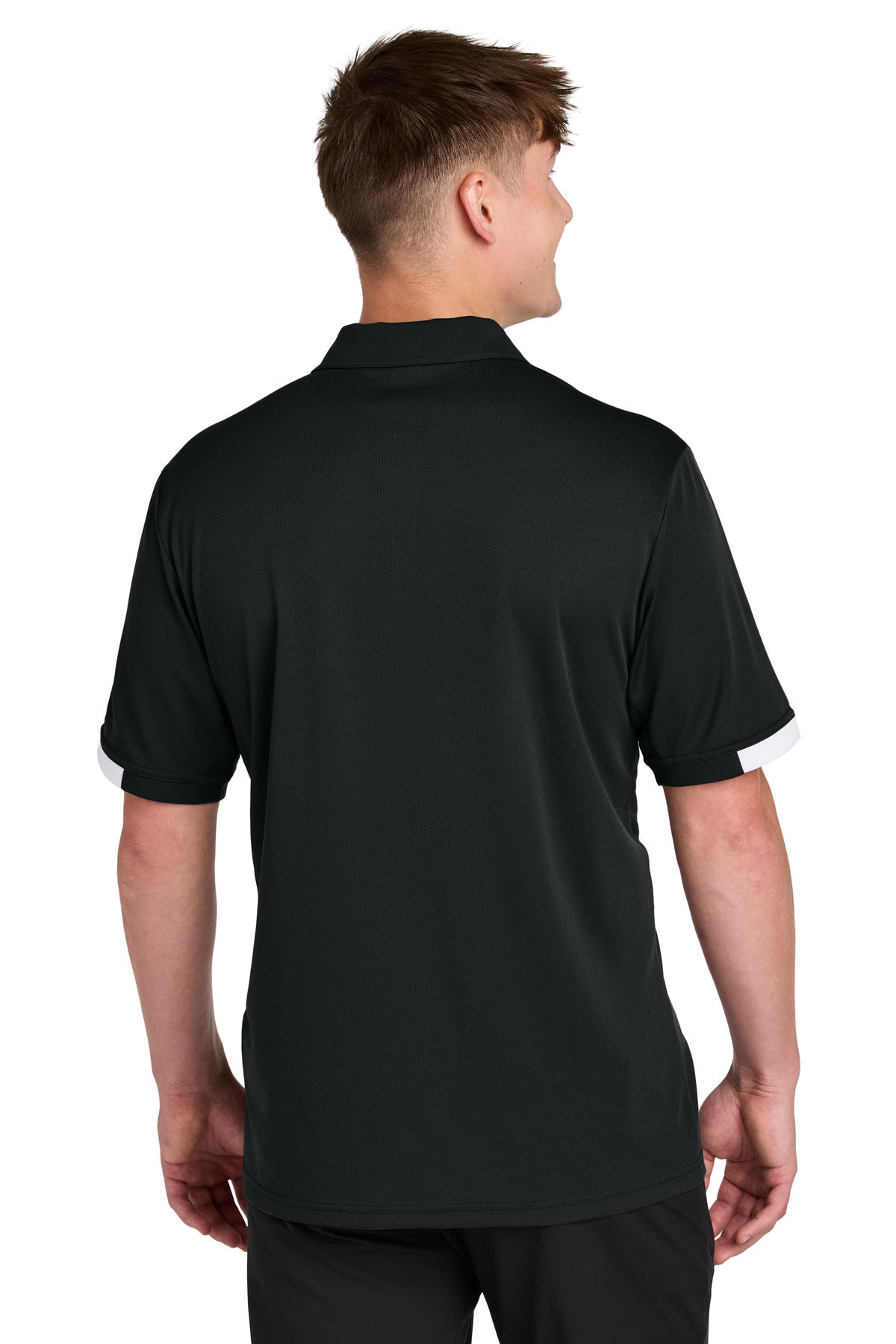 Sport-Tek Club Colorblock Polo - Black/ White
