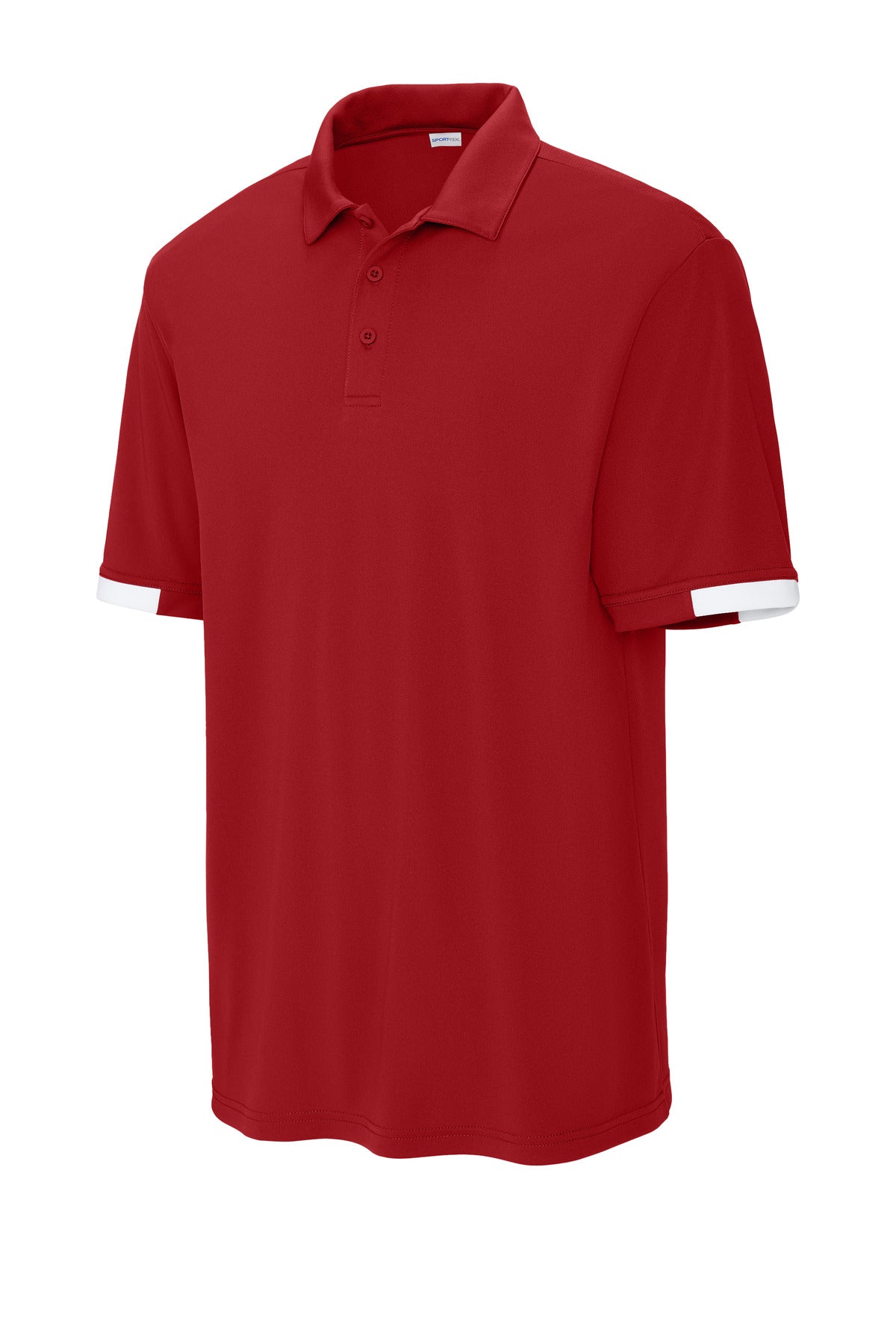 Sport-Tek Club Colorblock Polo - Deep Red/ White