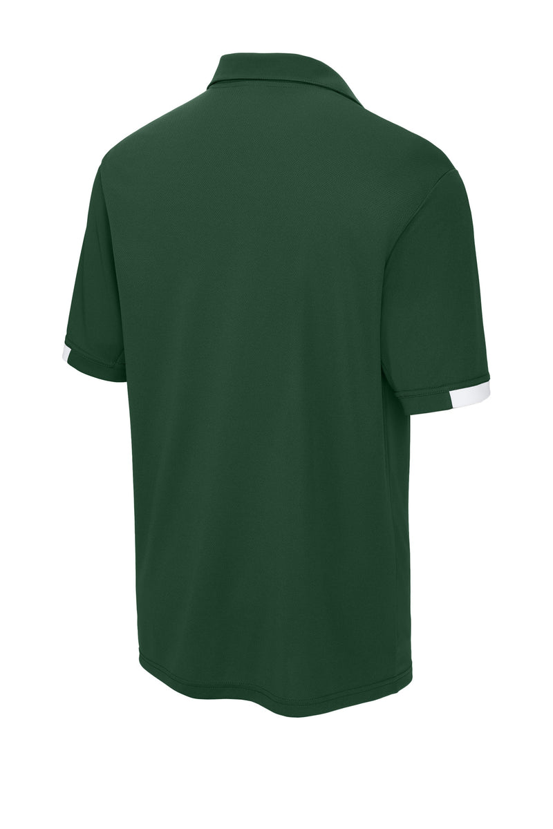 Sport-Tek Club Colorblock Polo - Forest Green/ White