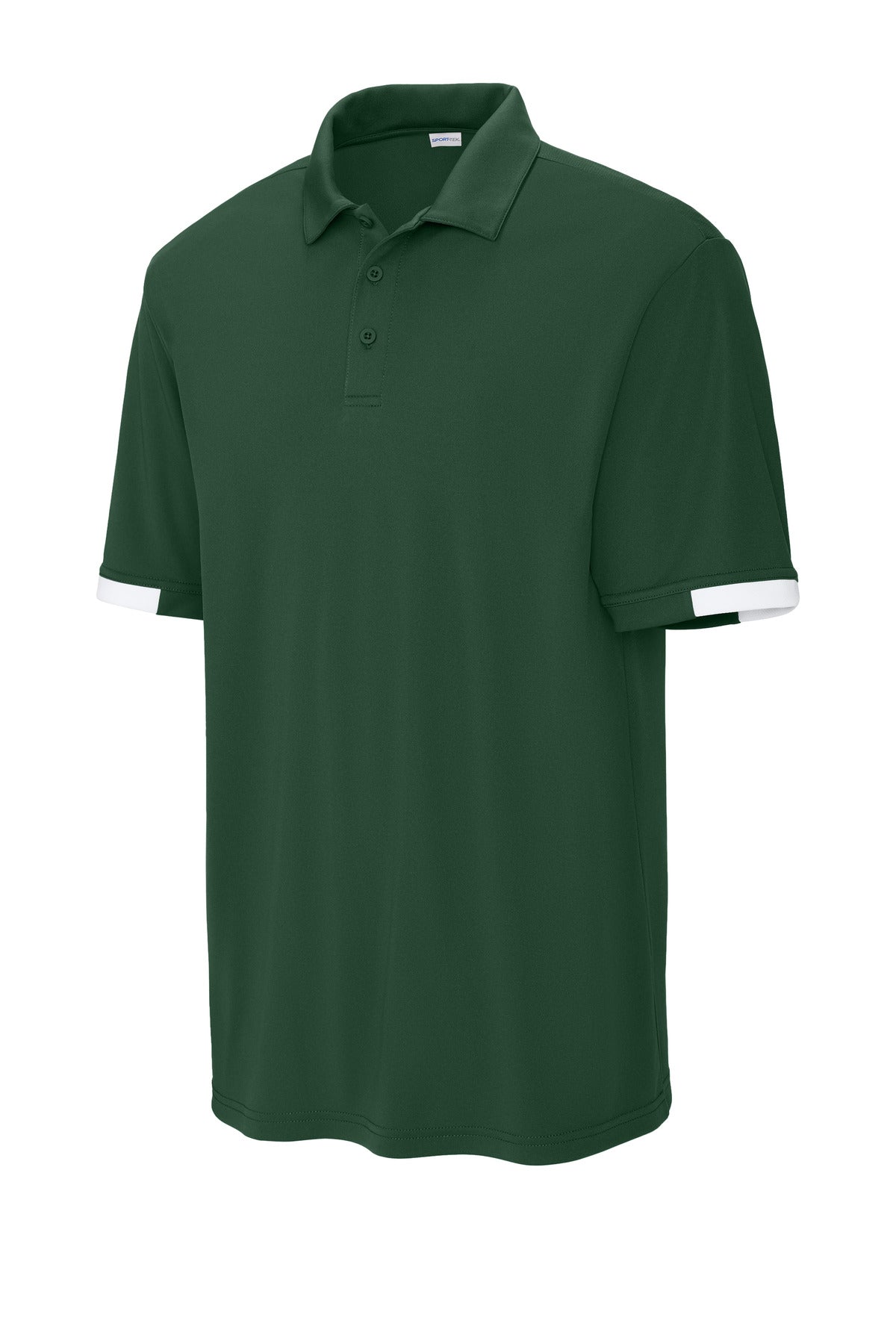 Sport-Tek Club Colorblock Polo - Forest Green/ White