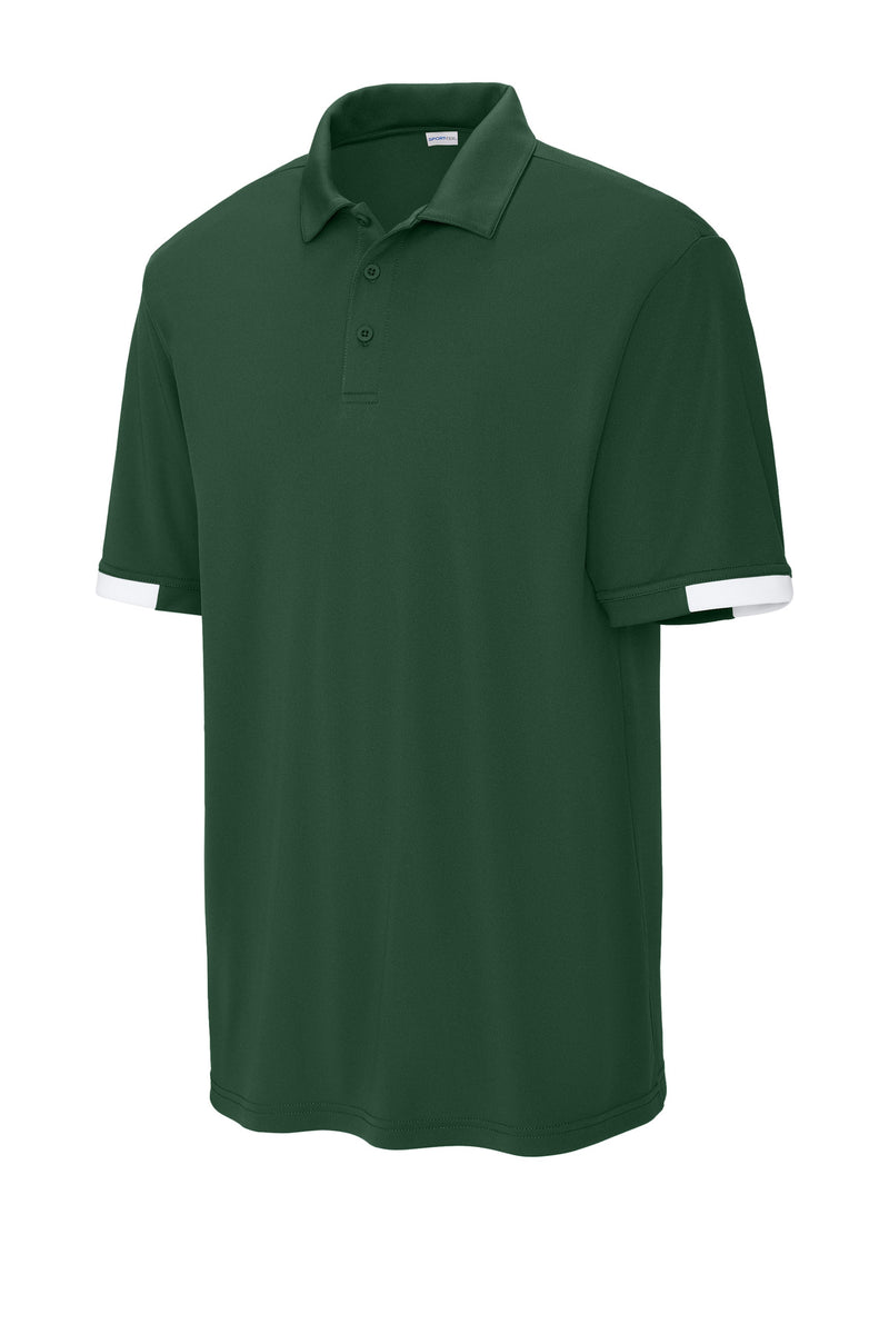 Sport-Tek Club Colorblock Polo - Forest Green/ White