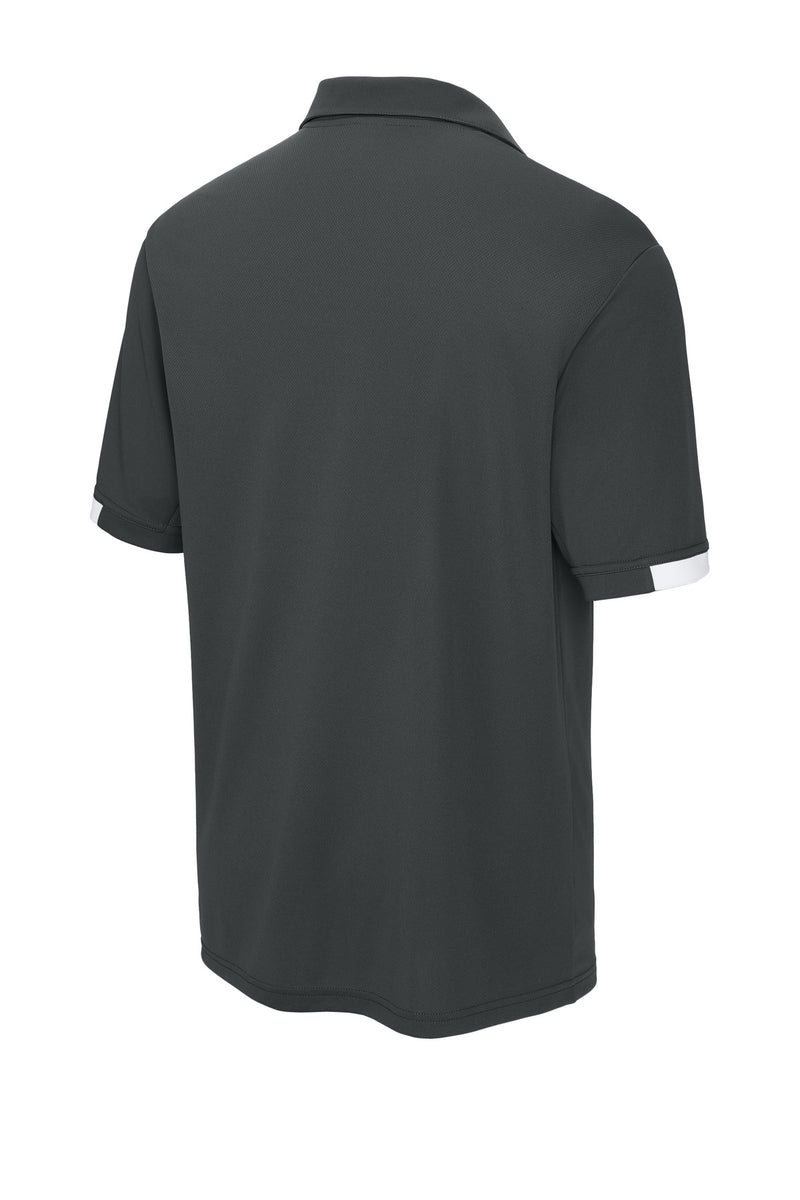 Sport-Tek Club Colorblock Polo - Iron Grey/ White