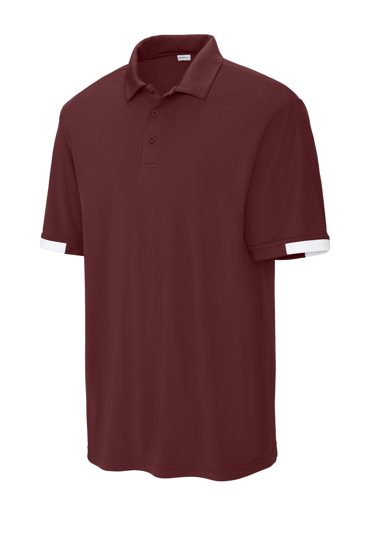 Sport-Tek Club Colorblock Polo - Maroon/ White