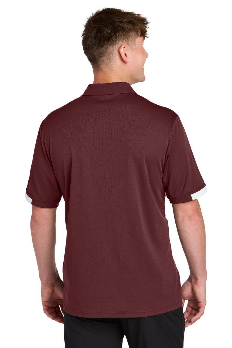 Sport-Tek Club Colorblock Polo - Maroon/ White