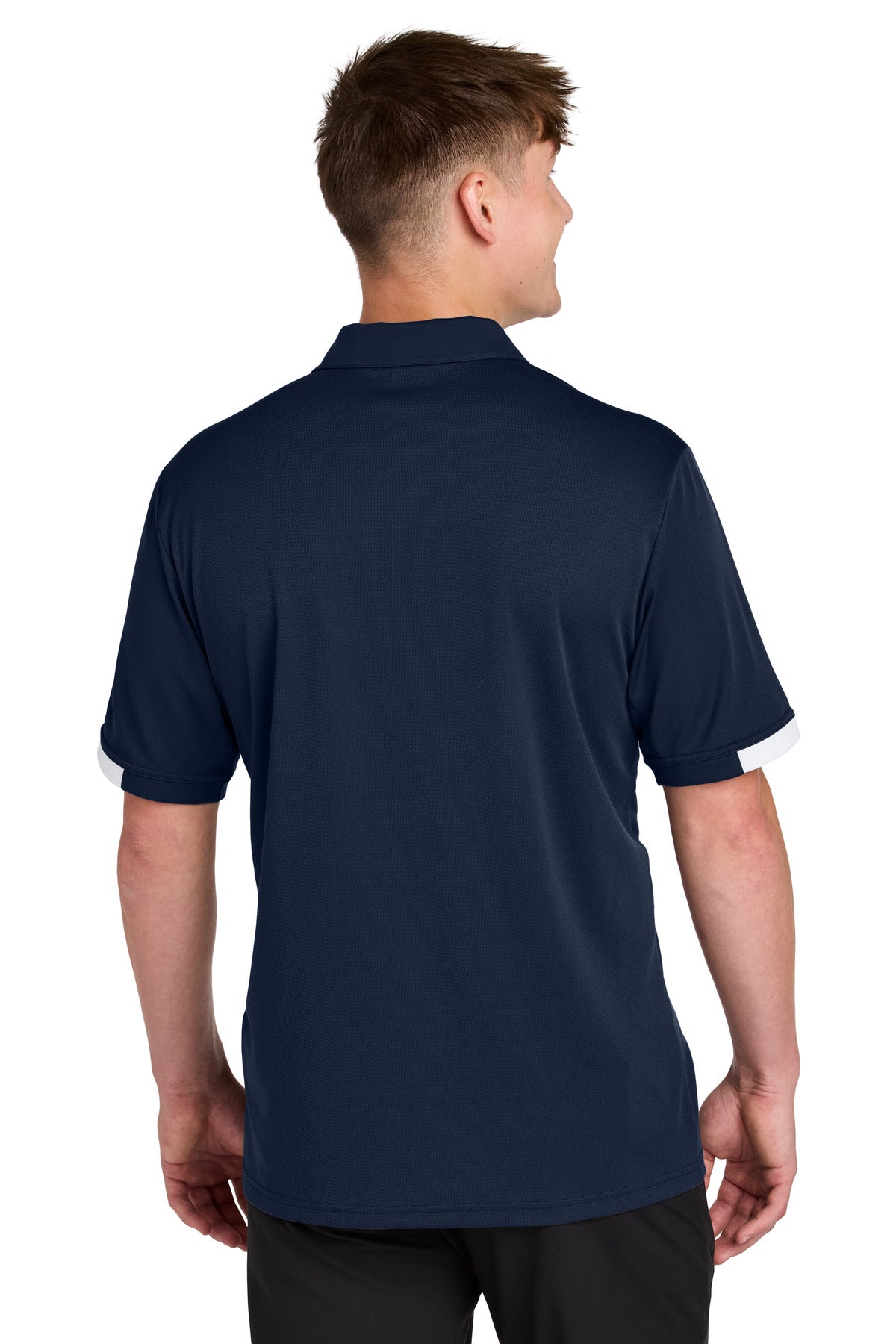 Sport-Tek Club Colorblock Polo - True Navy/ White