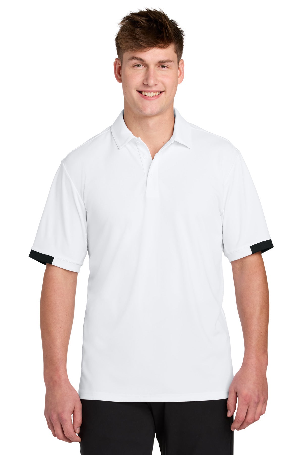 Sport-Tek Club Colorblock Polo - White/ Black