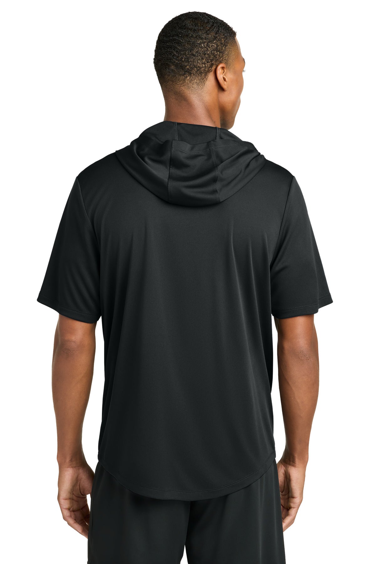 Sport-Tek Club Short Sleeve Hoodie - Black