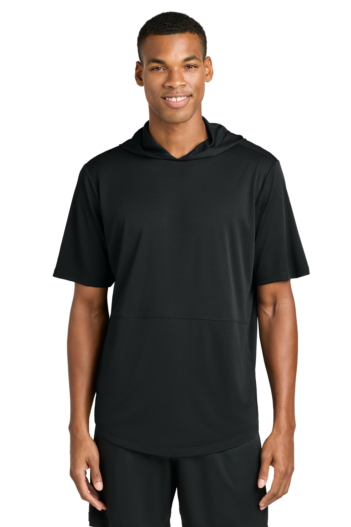Sport-Tek Club Short Sleeve Hoodie - Black