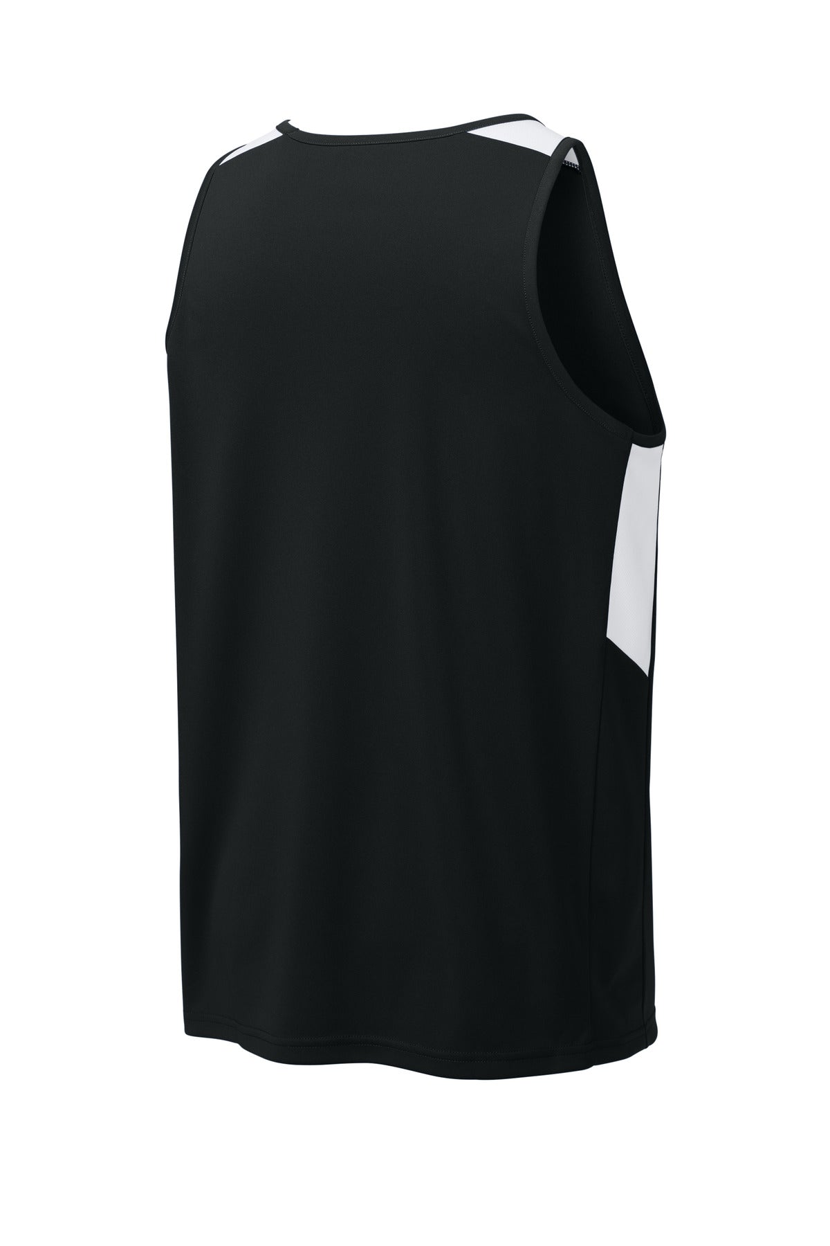 Sport-Tek Club Track Tank - Black/ White