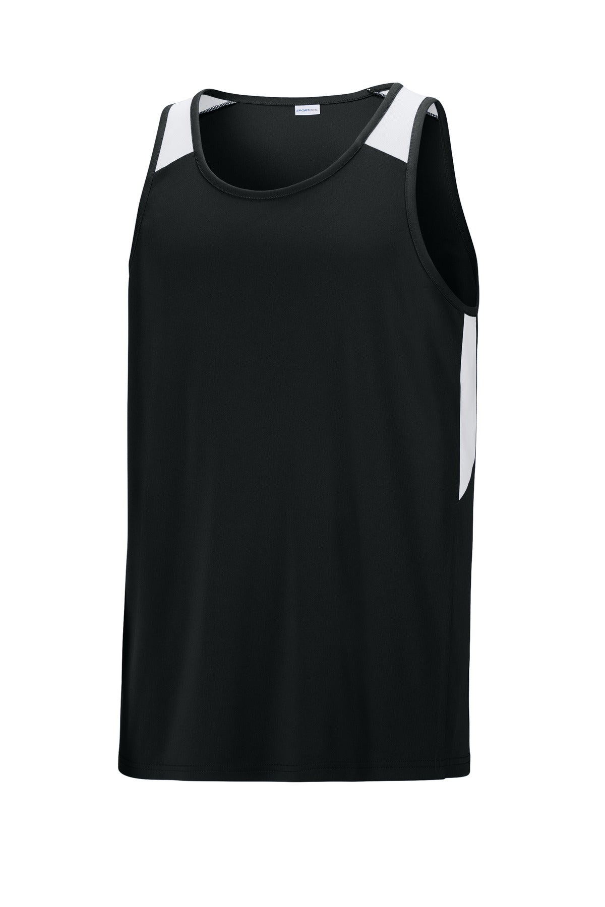 Sport-Tek Club Track Tank - Black/ White