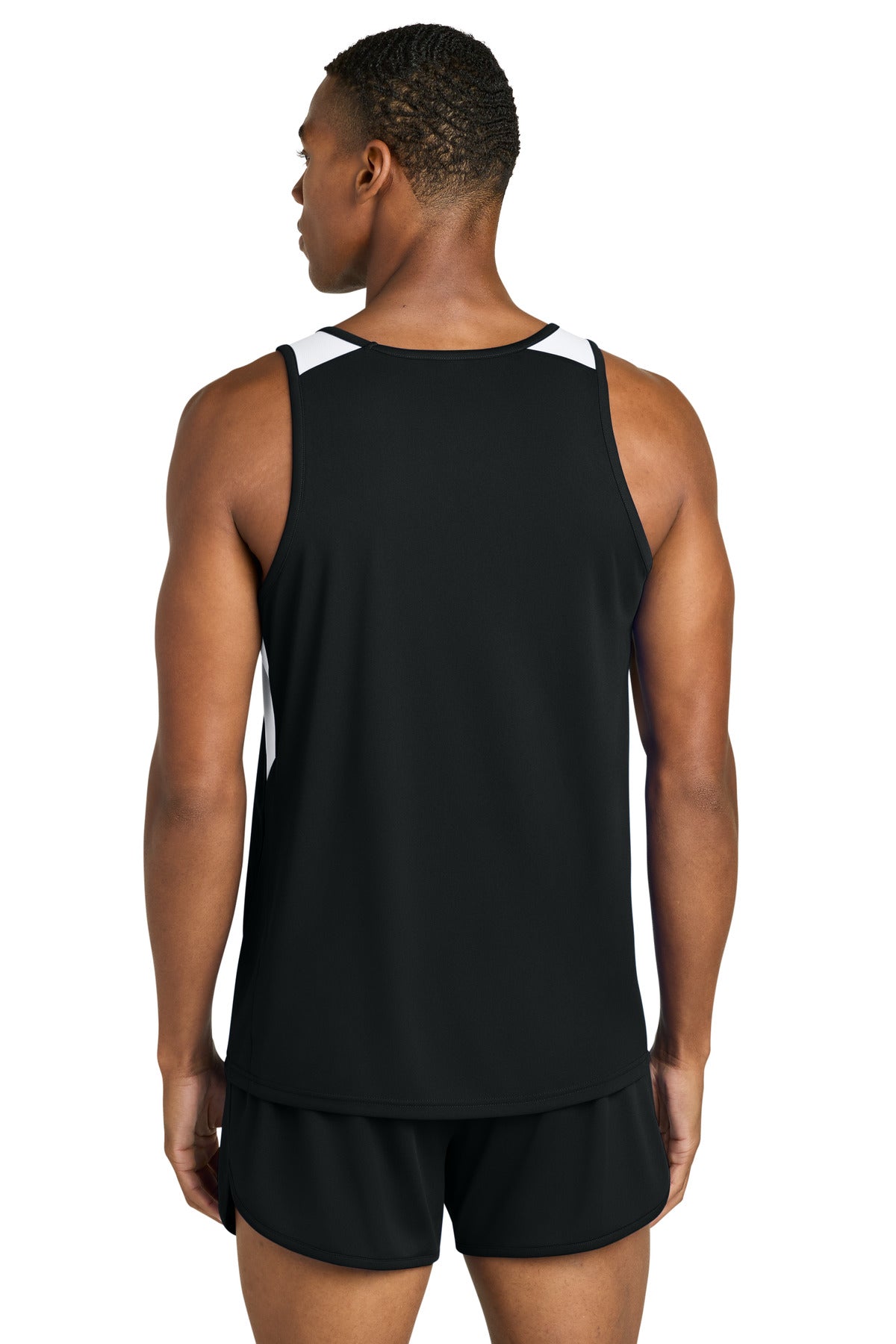 Sport-Tek Club Track Tank - Black/ White