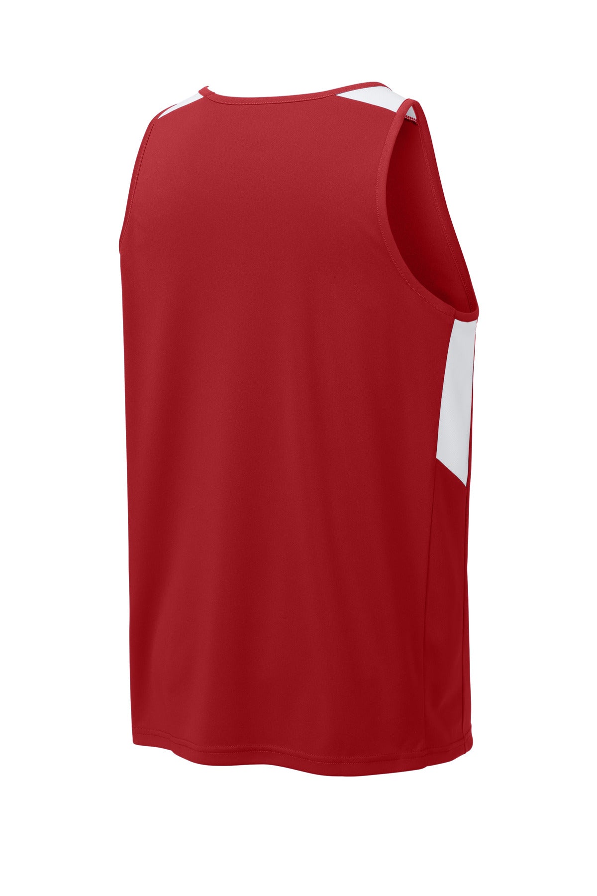 Sport-Tek Club Track Tank - Deep Red/ White