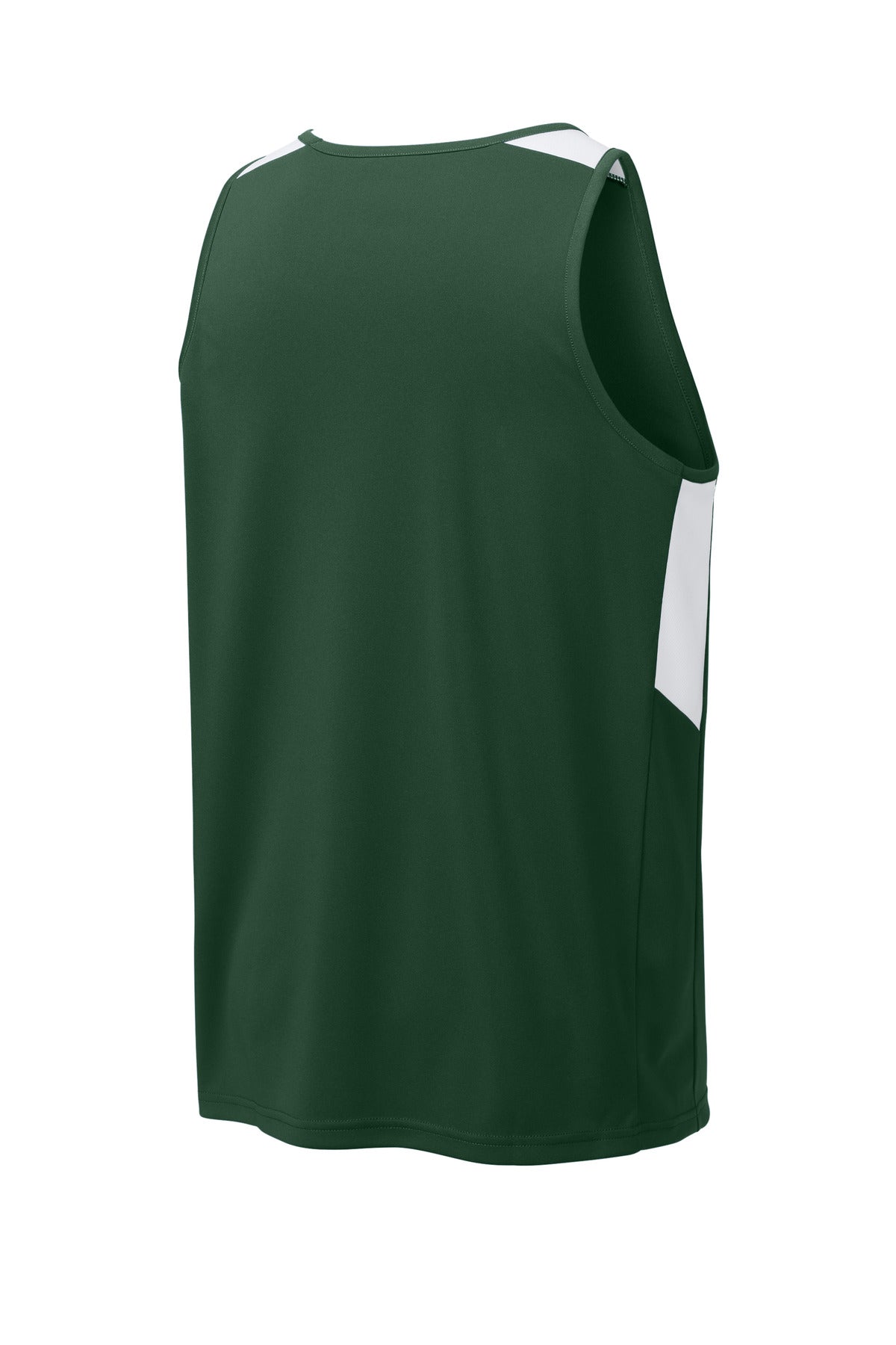 Sport-Tek Club Track Tank - Forest Green/ White