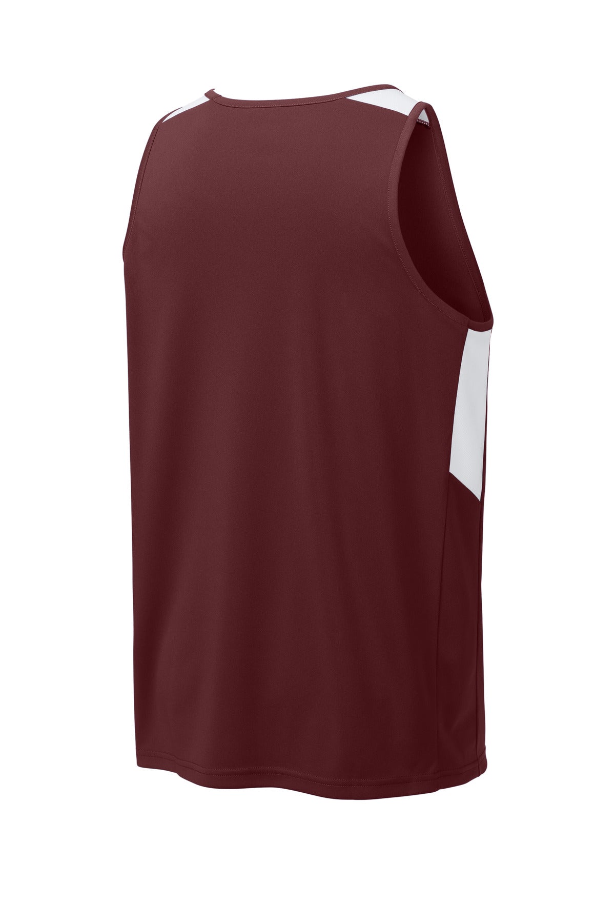 Sport-Tek Club Track Tank - Maroon/ White