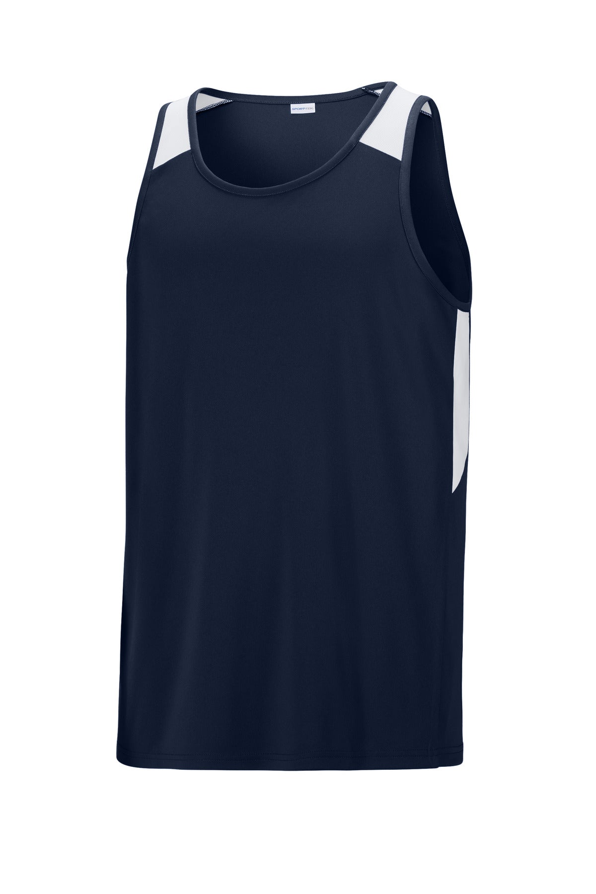 Sport-Tek Club Track Tank - True Navy/ White