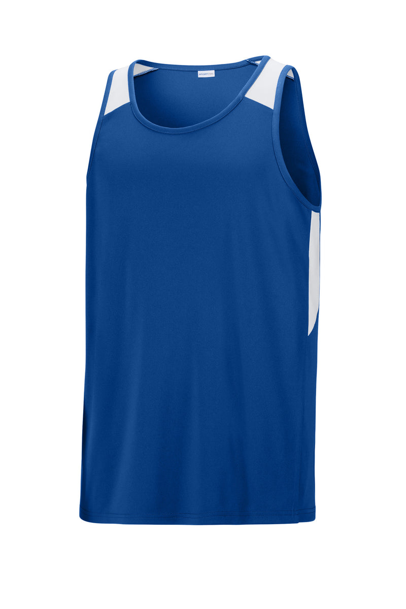 Sport-Tek Club Track Tank - True Royal/ White