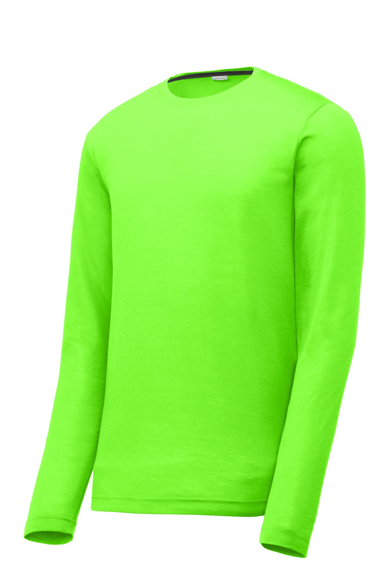 Sport-Tek Long Sleeve PosiCharge Competitor Cotton Touch Tee - Neon Green