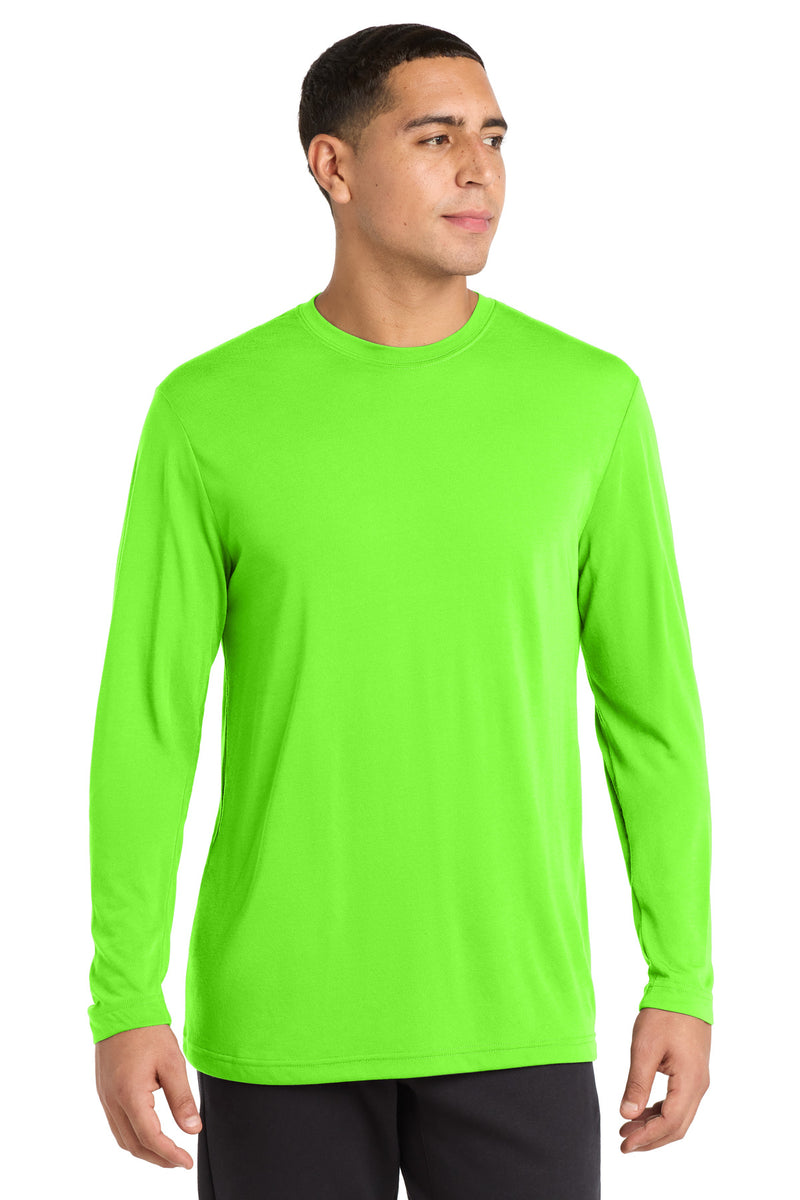 Sport-Tek Long Sleeve PosiCharge Competitor Cotton Touch Tee - Neon Green