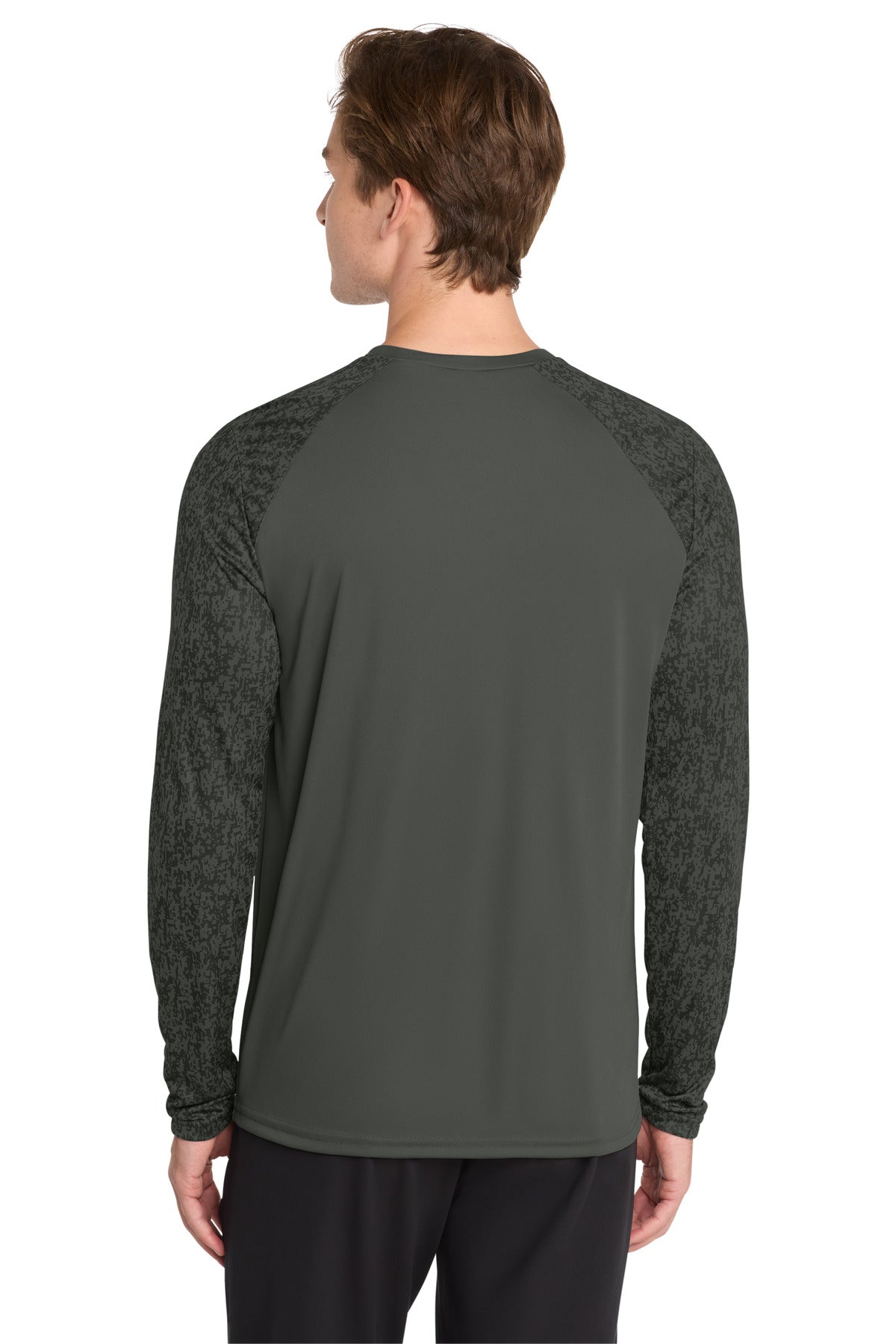 Sport-Tek  Long Sleeve Digi Camo Tee - Black