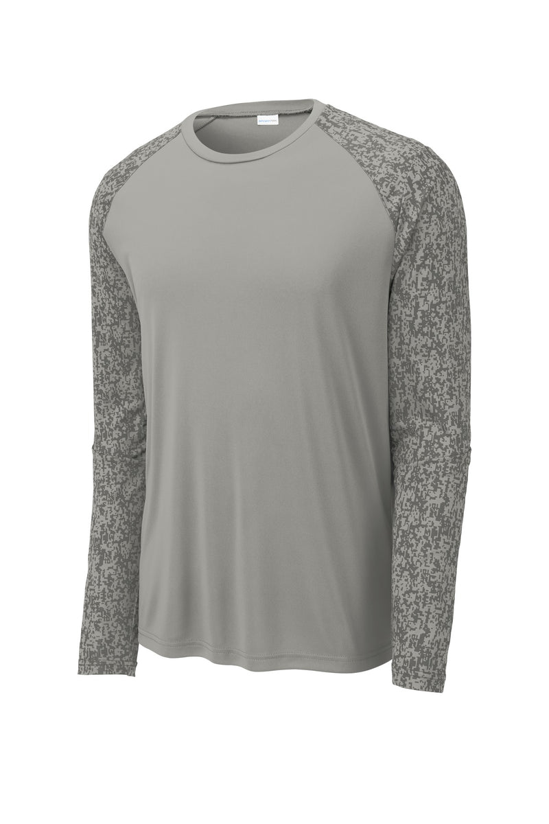 Sport-Tek  Long Sleeve Digi Camo Tee - Grey Concrete