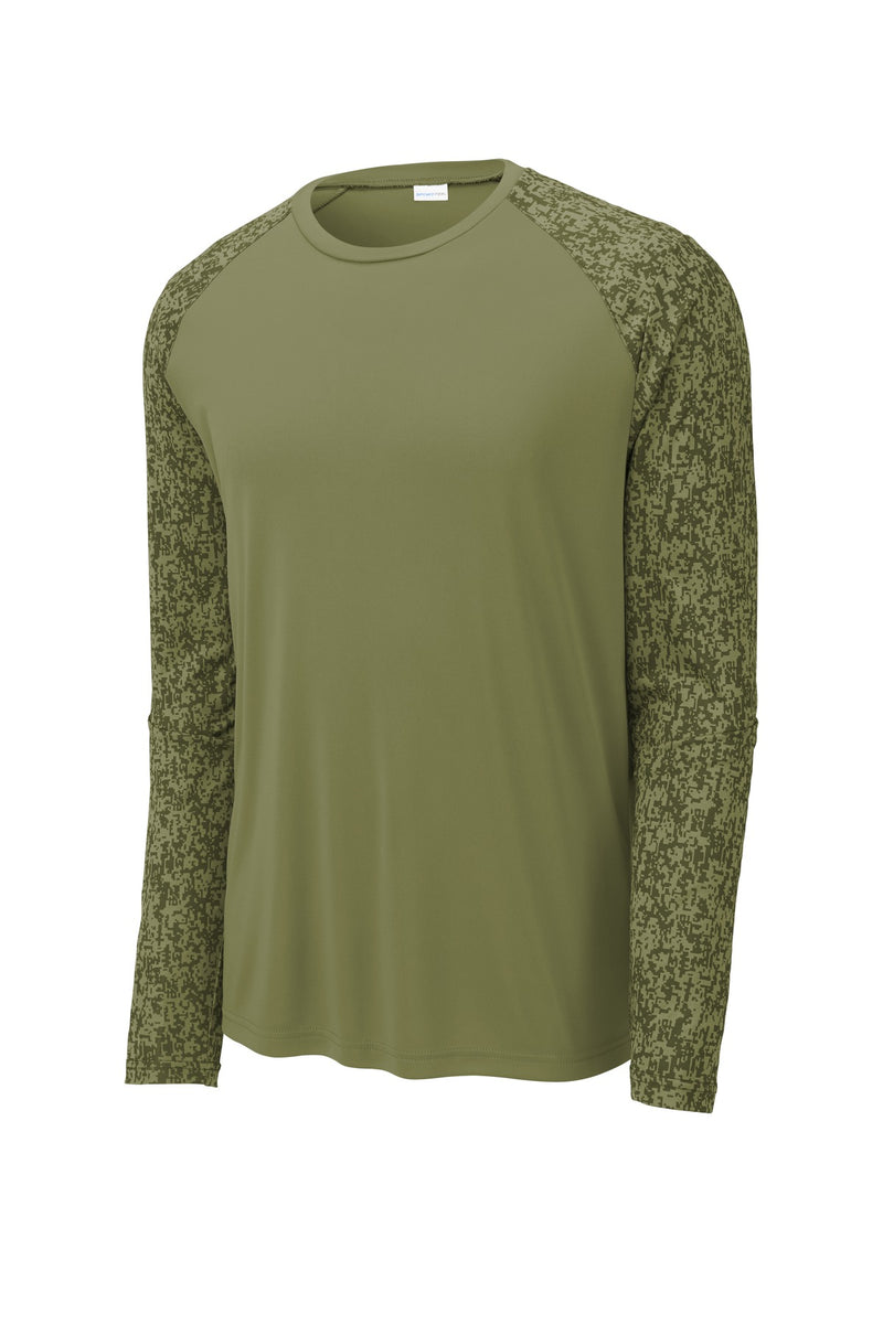 Sport-Tek  Long Sleeve Digi Camo Tee - Olive Drab Green