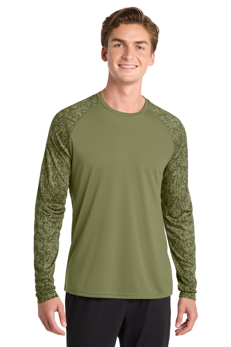 Sport-Tek  Long Sleeve Digi Camo Tee - Olive Drab Green