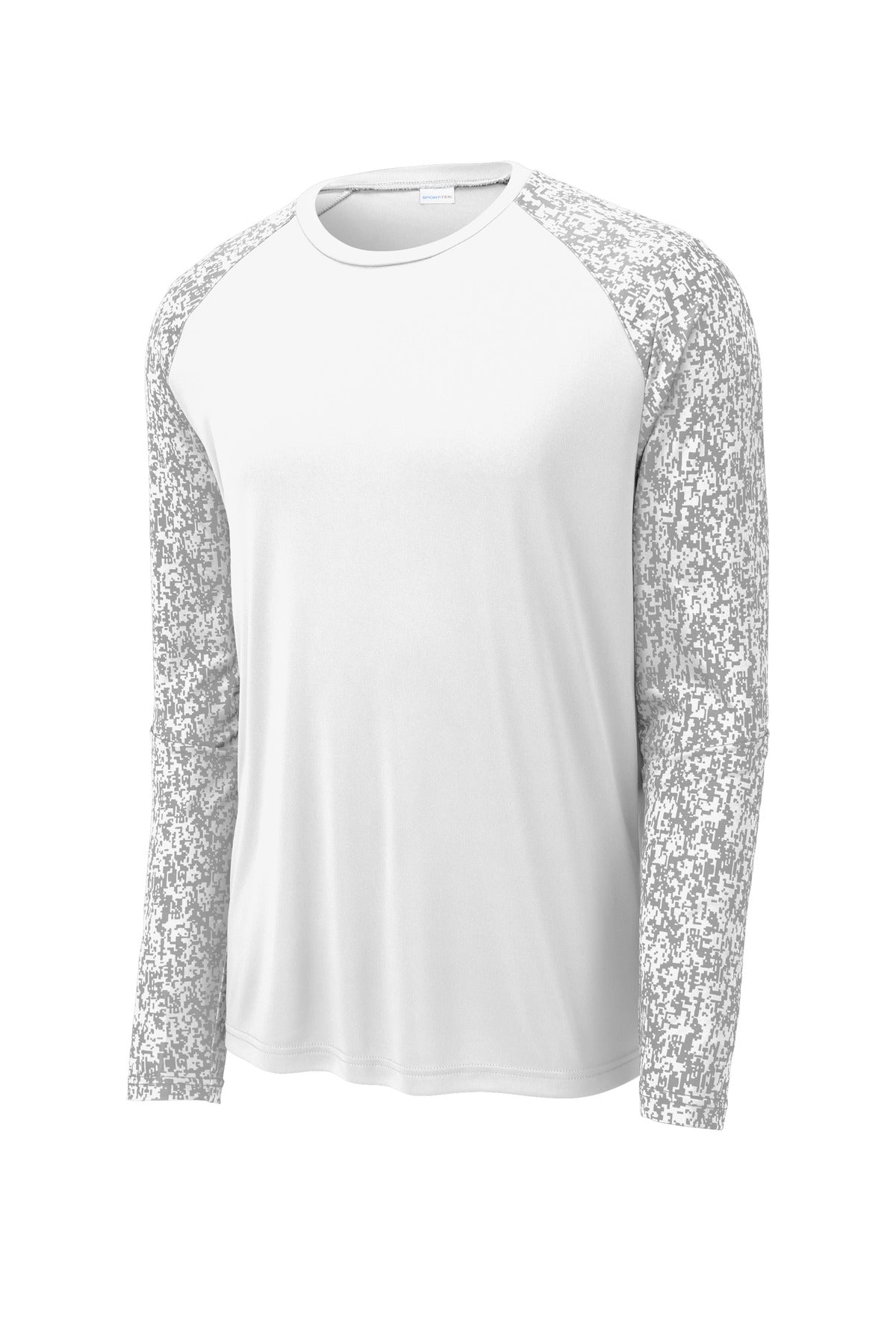 Sport-Tek  Long Sleeve Digi Camo Tee - White