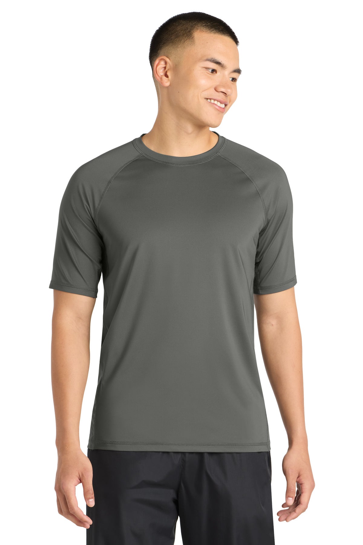 Sport-Tek  Rashguard Tee - Dark Smoke Grey