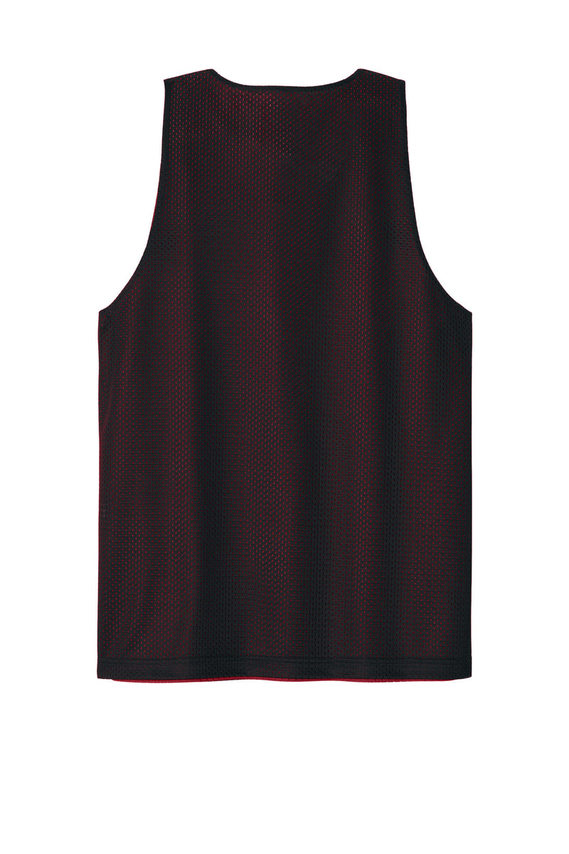 Sport-Tek PosiCharge Reversible Mesh Tank - Black/ Deep Red