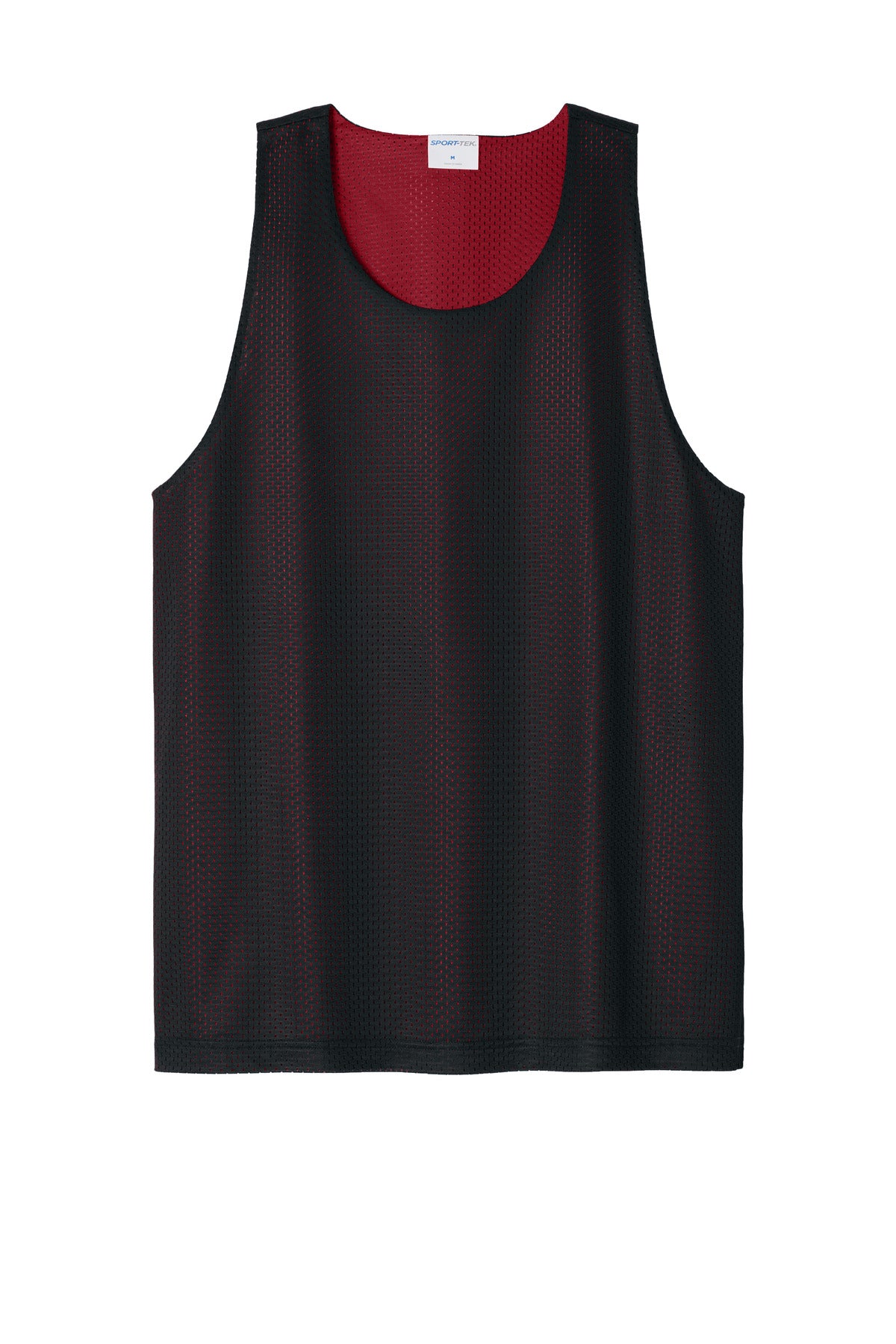 Sport-Tek PosiCharge Reversible Mesh Tank - Black/ Deep Red