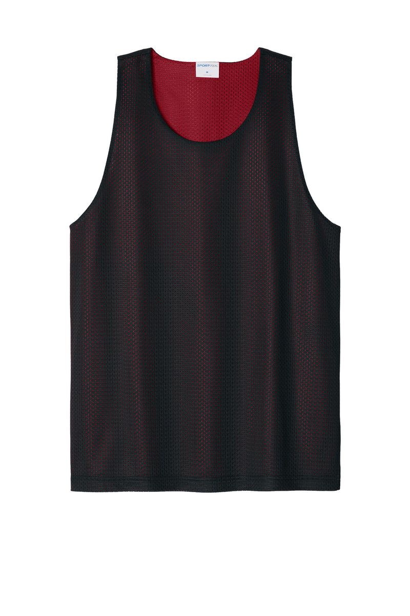 Sport-Tek PosiCharge Reversible Mesh Tank - Black/ Deep Red