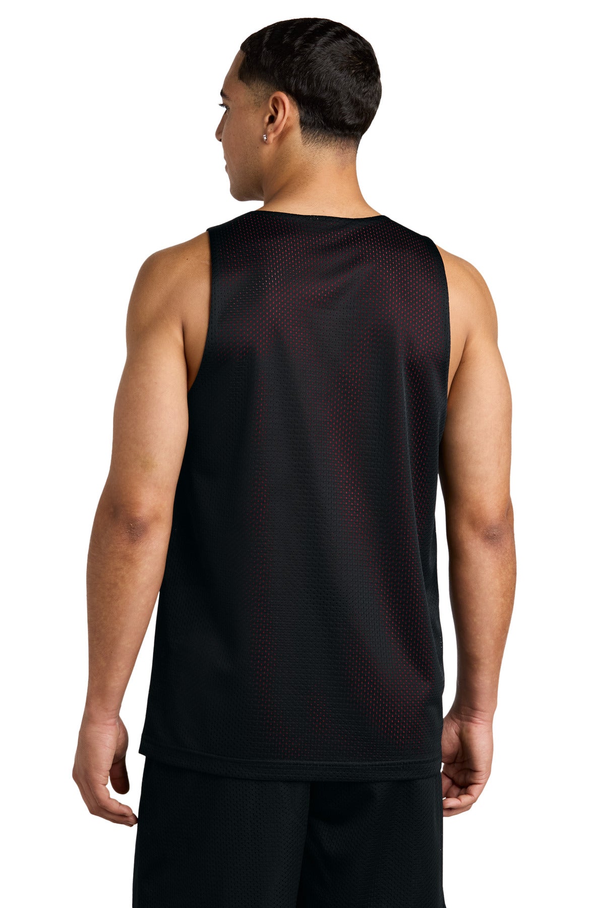 Sport-Tek PosiCharge Reversible Mesh Tank - Black/ Deep Red