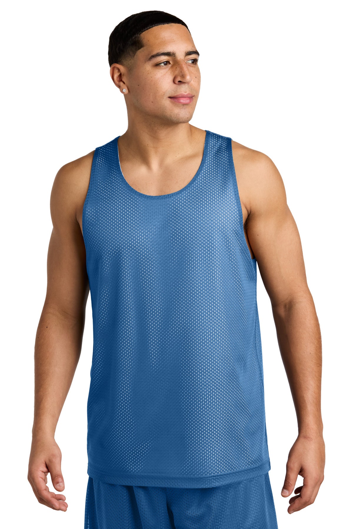 Sport-Tek PosiCharge Reversible Mesh Tank - Carolina Blue/ White